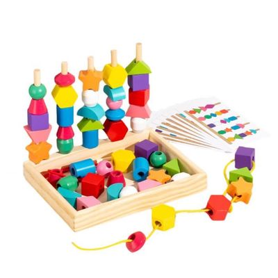 Jeux Magnétiques Enfant 3 En 1 Kulveanju - Pêche à La Ligne, Puzzle Et Perles En Bois Montessori 2-4 Ans