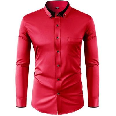 Chemise Homme Misfuso Slim Fit - 92% Polyester 8% élasthanne Pour Mariage Et Business