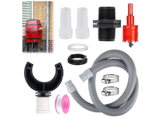Recuperateur D Eau De Pluie Pour Tuyau De Descente 7-11cm, Collecteur Eau De Pluie, Récupérateur D'eau Avec Accessoires De Montage, Raccord Récupérateur Eau De Pluie Avec Tuyau De 50 Cm