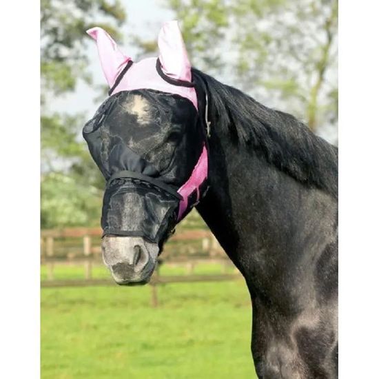 Masque Anti-mouches HKM Premium Jade Mini Shetland – Protection UV, Oreilles élastiques, Naseaux Protégés