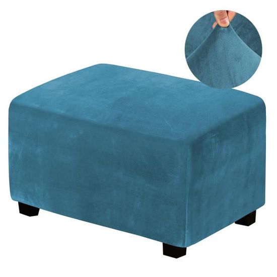C/N Housses De Pouf Carrées Extensibles Housse Ottomane En Velours