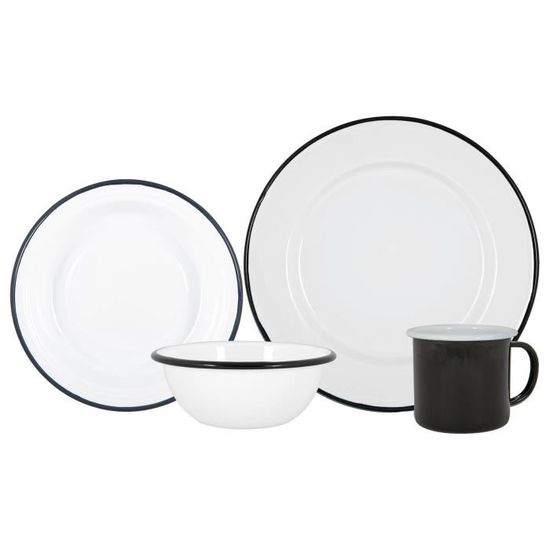 Assiettes en émail rouge vintage - Lot de 2 assiettes de camping - France