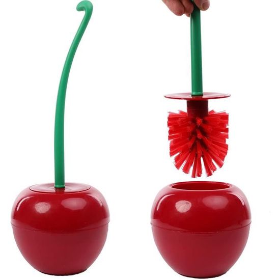 Ensemble De Porte-brosse De Toilette Cerise Mignon, Nettoyeur De Brosse De Cuvette De Toilette à Long Manche, Brosse De Nettoyage De Salle De Bains 1 Pièce