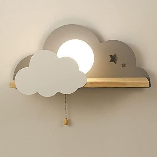 Applique Murale Chambre Enfant Avec Interrupteur Tirette Fille Garcon E27 Bois Lampe Murale Interieur Pour Chambre A Coucher 3 Cdiscount Maison