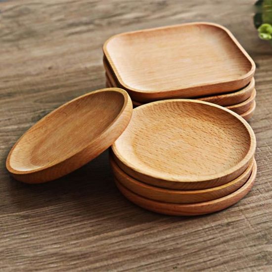 Assiette Ronde En Bois D'Acacia DECORASIAN - Grand Modèle 27 Cm De Diamètre - Pour Service, Présentation Ou Décoration - Style Naturel