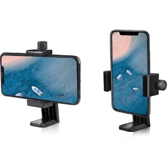 Adaptateur Smartphone Pour Trépied - Support Avec 2 Pinces Réglables - Neuf - Poids Max 350g