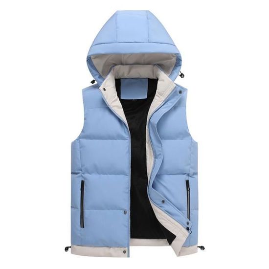 Gilet Sans Manches Homme Matelassé Ultra Léger - Coupe Regular, Avec Capuche Et Fermeture éclair - Pour Sport Ou Quotidien