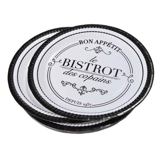 10 Assiettes Carton Bonne Année 23cm Marine - Générique 000866700000008