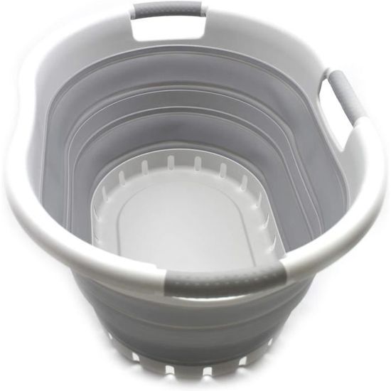 57 Litre Panier À Linge Pliable En Plastique À 3 Poignées - Baignoire