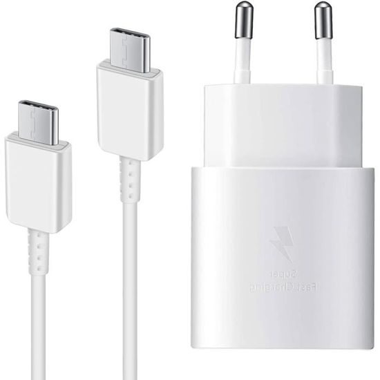 Chargeur Rapide 18W Avec Câble USB-C 1,5m - Compatible Huawei, Honor, Samsung, Xiaomi