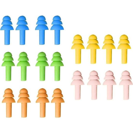 Lot De 5 Paires De Bouchons D'oreilles Réutilisables En Silicone | Design Requin, étanches Pour Natation, Réduction Du Bruit