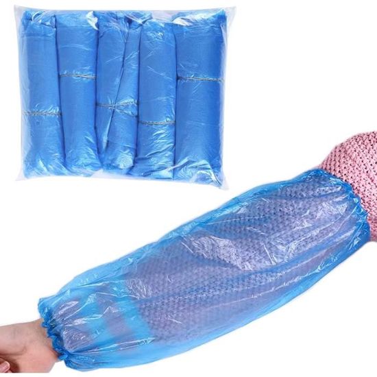 Lot De 100 Manchons Jetables Épais En Plastique Imperméables - Pour Protection Ou Alimentaire
