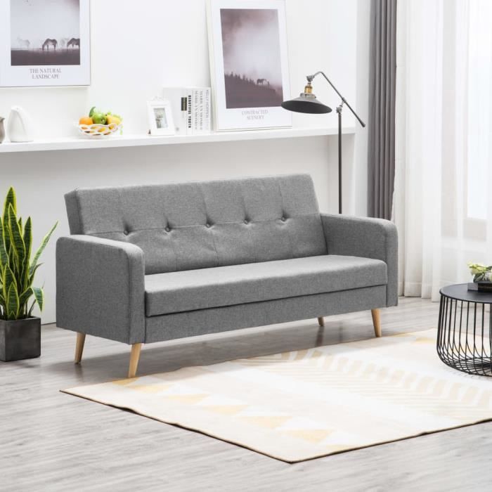 ETO Canapé Tissu Gris clair