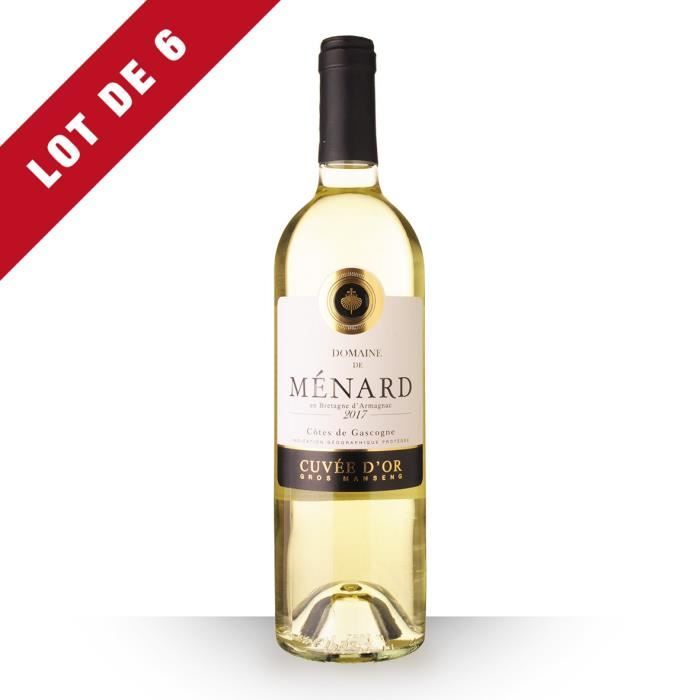 Lot de 6 - Domaine de Ménard Cuvée d'Or 2017 IGP Côtes de Gascogne - 6x75cl - Vin Blanc