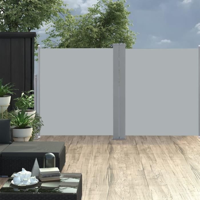 @Décor4157Bon Paravent extérieur rétractable Auvent latéral double rétractable de patio - Store Brise Vue 170x600cm Anthracite