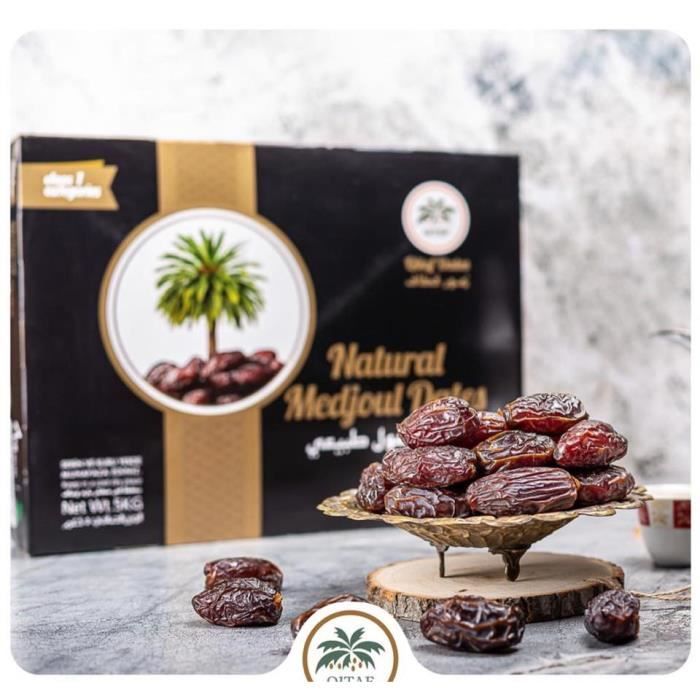 Dattes Medjool de Palestine 1kg I Dattes d'origine naturelle - Sans sulfites ni sucre ajouté - Fruits secs crus - Convient aux Végét