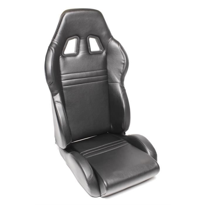 Siege baquet sport Tuning Art - noir, simili cuir, ajustable, gauche, Siege baquet inclinable avec mecanisme