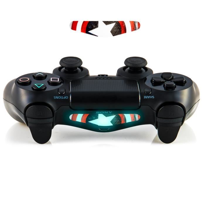 GnG 2x Rouge Captain America LED Light Bar Decal Sticker F PlayStation 4 PS4 Controller DualShock 4