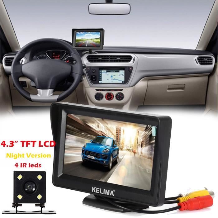 Moniteur de système de vue arrière de voiture 4.3 TFT LCD + Kit de caméra de recul de vision nocturne Miaienu 16