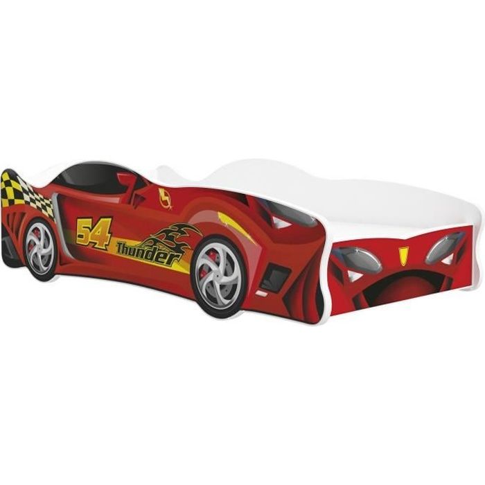 Lit Voiture pour Enfant 160x80 sport rouge + matelas + sommier !