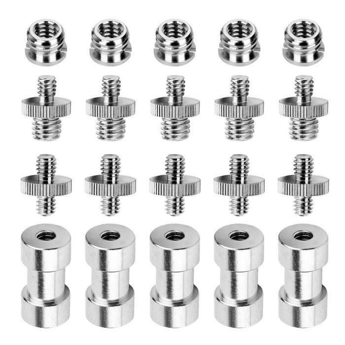 1-4 a 3-8 Adaptateur de Vis Convertisseur Adaptateur de Vis Filetees ensemble de Fixation de Vis a Ergotde Pour Trepied de Camera