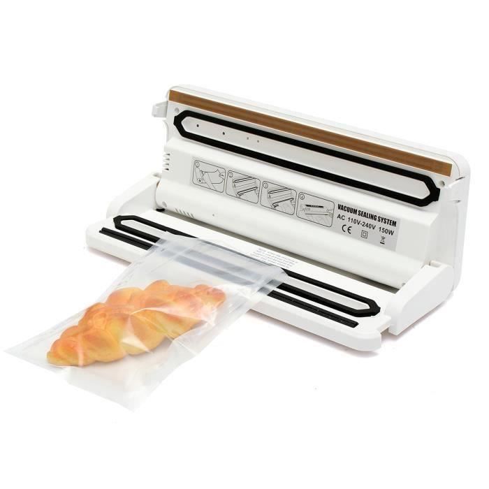 TEMPSA Scelleuse Sous Vide Automatique Sec & Humide 150W - Machine d'emballage Sac Plastique à Nourriture Fruit BLANC