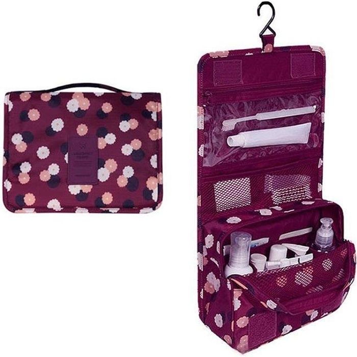 sac de toilette maquillage Voyage Rouge