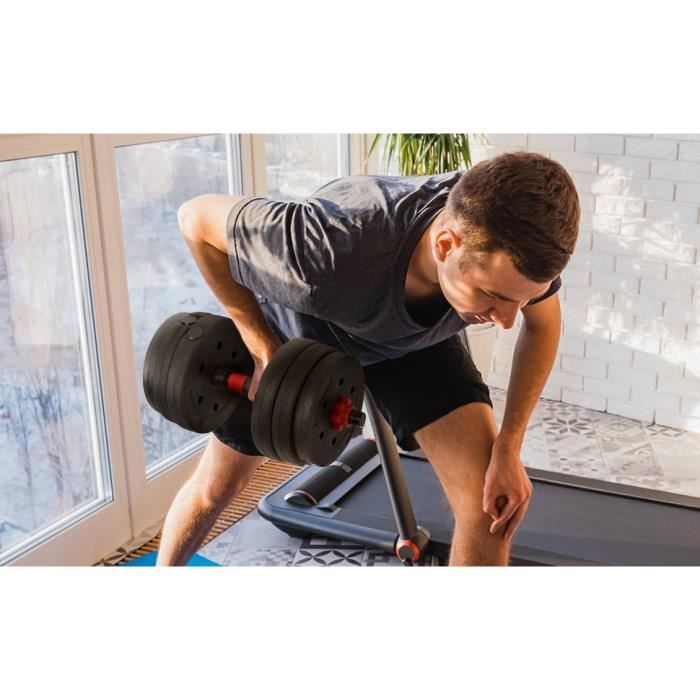 kelinthroom® Ensemble d'haltères 2 x 10kg haltères poids réglable Barbell Body Building Set équipement de fitness