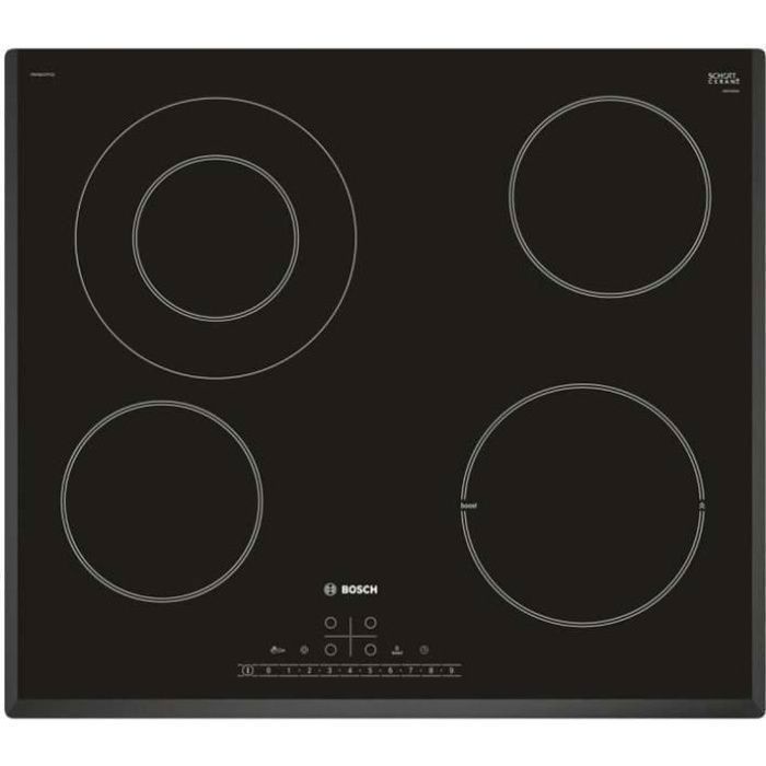Bosch - plaque de cuisson vitrocéramique 60cm 4 feux 6900w noir - pkf651fp1e
