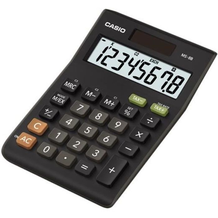 Casio MS-8B Calculatrice de bureau panneau solaire, pile