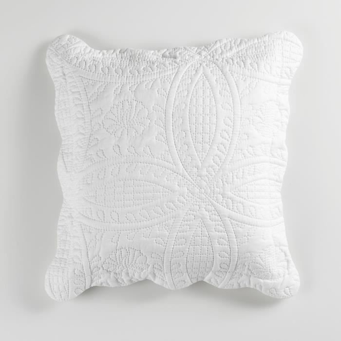 CDaffaires Housse de coussin +encart 45 x 45 cm microfibre unie stony Blanc