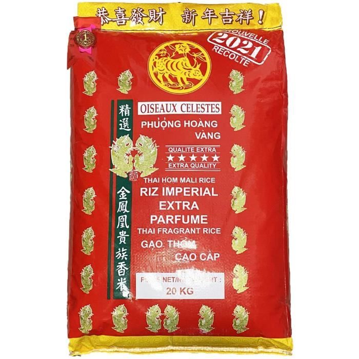 Riz Thaïlande extra parfumé Oiseaux Célestes Récolte 2021 20KG (1 sac)