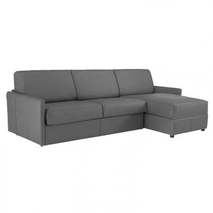 Canapé d'angle SUN convertible RAPIDO 120cm microfibre gris graphite matelas épaisseur 16cm gris microfibre Inside75