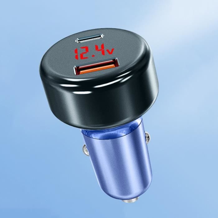 Allume-cigare 65w Chargeur de voiture A + C Tête de charge rapide simultanée à double port Chargeur de voiture PD à vitesse extrême