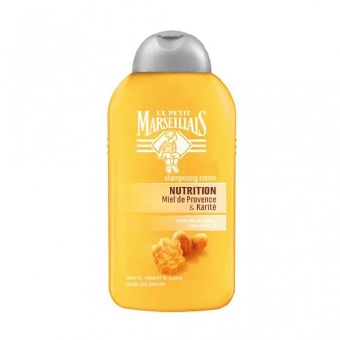 Le Petit Marseillais Shampooing Crème Nutrition Miel de Provence & Karité 250ml (lot de 4)