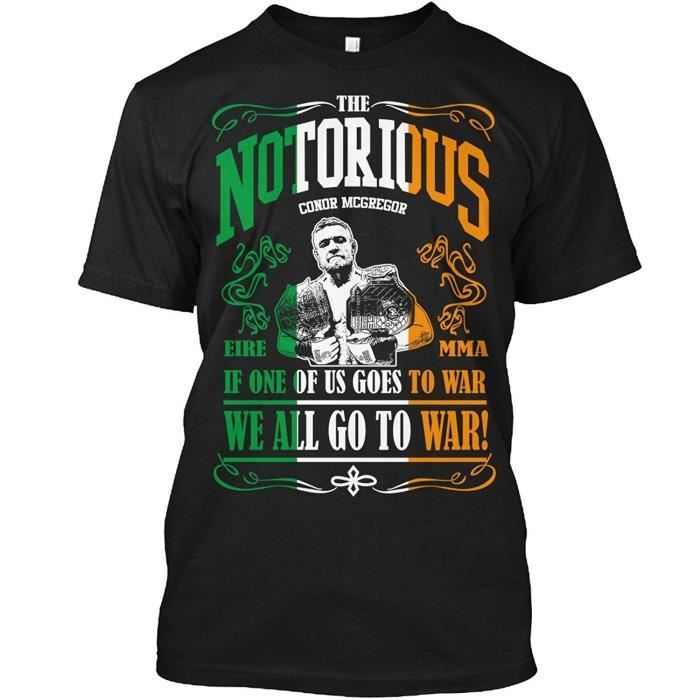 Notorious Conor Mcgregor Mma Ufc T Hanes Tagless T-Shirt Homme Manche Courte T-Shirts