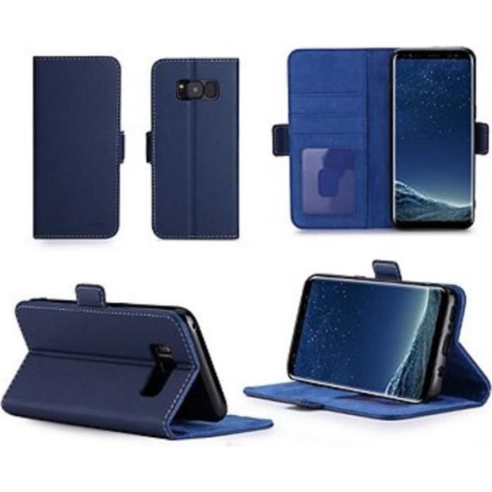 Etui Samsung Galaxy S10 Bleu, Portefeuille Flip Cover Housse Etui