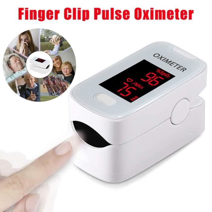 Fingertip oximeter Clip Finger oxymètre de pouls rythme cardiaque détecter mètre moniteur doigt impulsion de l'oxygène - BLANC
