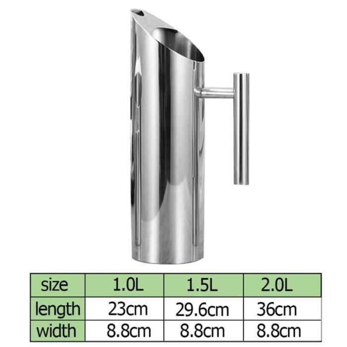 Pichet À Eau En Acier Inoxydable Avec de La Glace Cruche Bouilloire Théière de Garde Pot de Jus de Boissons Froides Accessoires de
