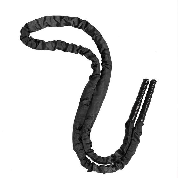 TEMPSA Corde Battle Rope Combat Gym NOIR Avec Housse Protection Ø25mm-2.8m