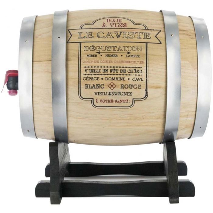 Distributeur de vin tonneau 5 litres Bistrot Gris