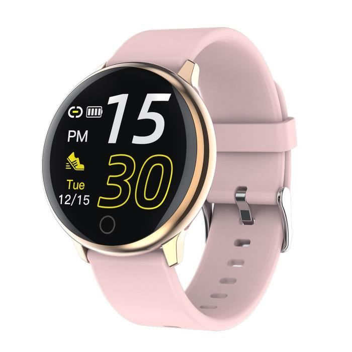 Montre Connectée Femmes Homme Montre Sport Avec Étanche Podomètre Calorie Fitness Tracker d'Activité pour Android iOS-Rose