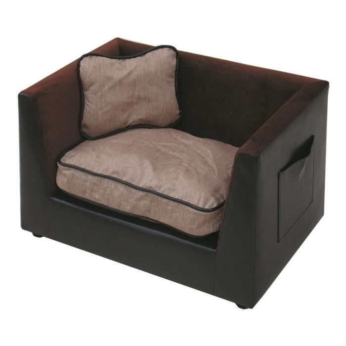 VADIGRAN Canapé simili Abba - 69x42x42cm - Brun - Pour chien et chat