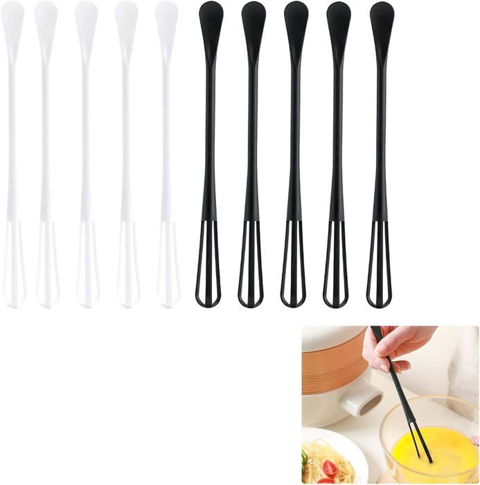 Lot De 4 Mini Fouets Cuisine Multifonctions - Cuillère Intégrée