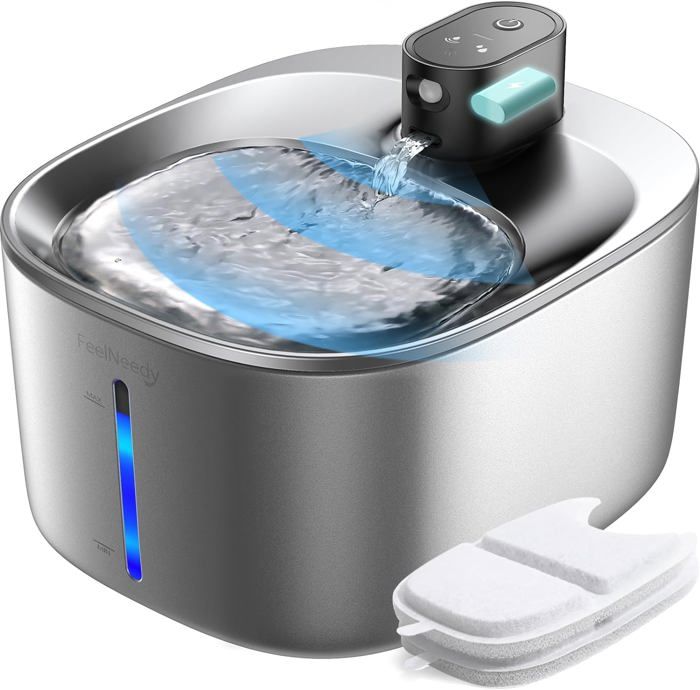 Fontaine à Eau Pour Chat Sans Fil - 3,2L, Batterie 4000 MAh - Détecteur De Mouvement, Ultra-silencieuse - 7
