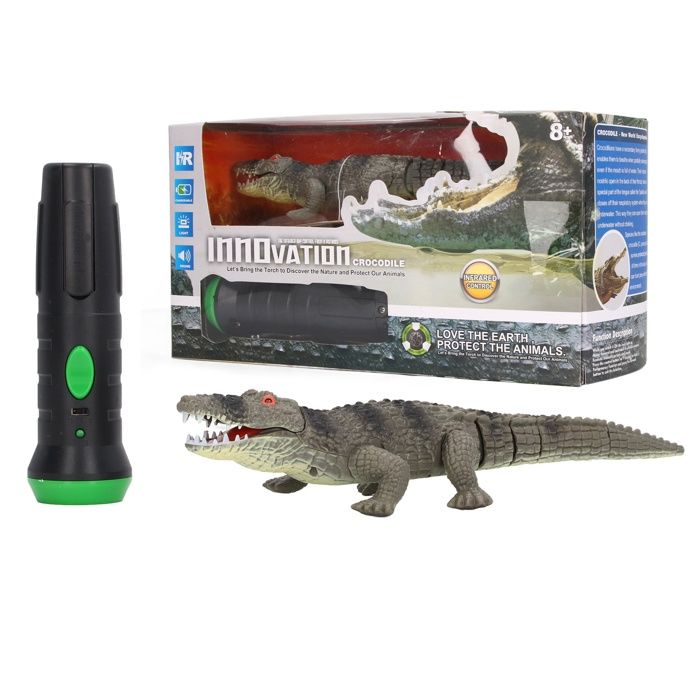 Meilleurs prix pour Jouets RC Crocodilien Capteur de lumière infrarouge innovant Effets sonores Télécommande Simulation Modèle Crocodilien pour adultes