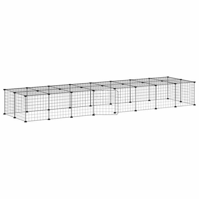 Meilleures Poulailler-Enclos-Cage animaux - de compagnie à 36 panneaux et porte Noir 35x35 cm SSD3630917