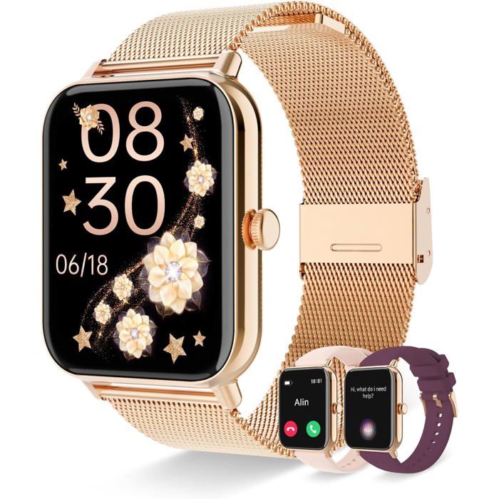 Montre Connectée Femme 1.32" AMOLED - Appels Bluetooth, Santé Féminine, 110 Modes Sport, IP68