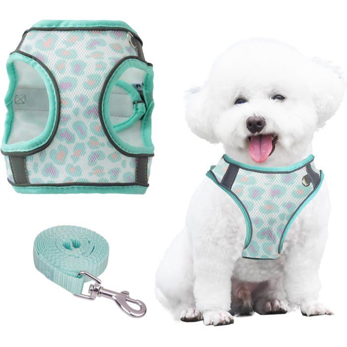 Comparer les prix de Harnais Petit Chien Anti-Traction,Step-in Harnais Doux Réglable Respirant,Réfléchissant Rembourré pour Chiots,avec Imprimé