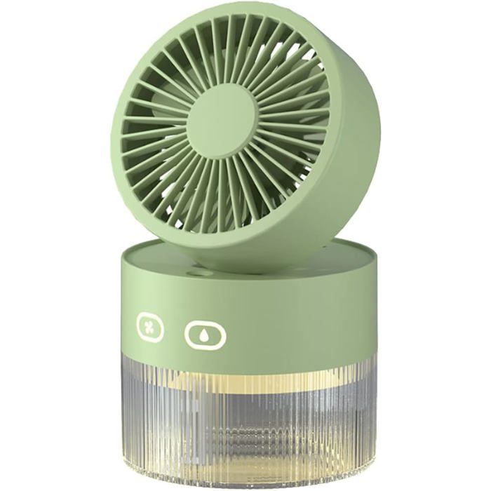 Ventilateur brumisateur humidificateur - TANDE - Vert - 350 ml - 1500 mAh - Pliable et rétractable - Tande
